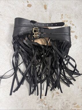 BCBG Max Azria Belt Braided Leather Metal Waist NWT‎ Large Mahogany Retro Bcbg Belt for sale | eBay main image 4